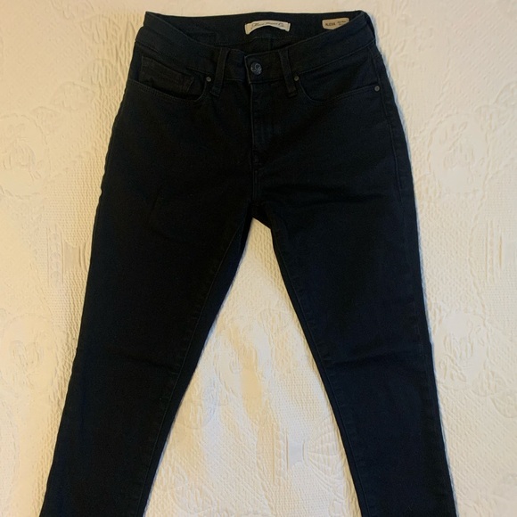 Mavi Women's Alexa Mid-rise Black Skinny Jeans 26/30 - Picture 2 of 6